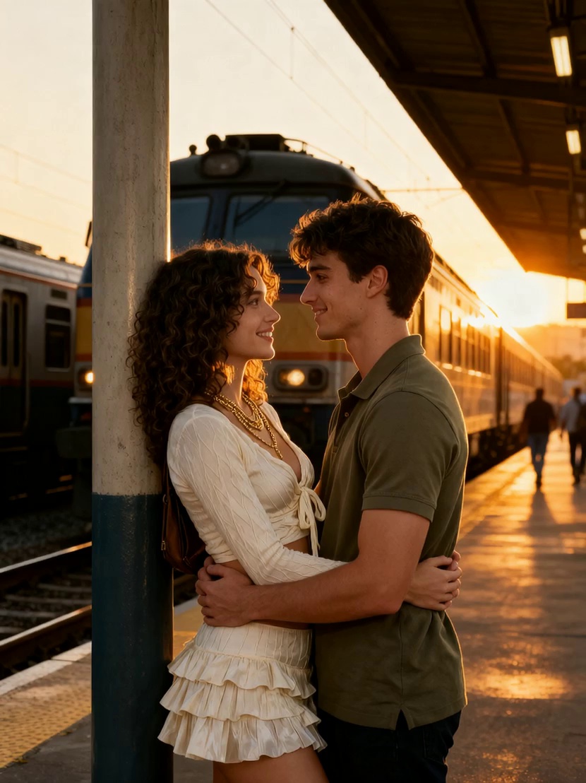 Farewell Kiss at the Station